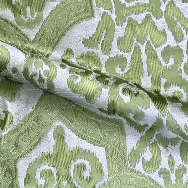 Classic Green Damask Jacquard Upholstery Fabric 54"