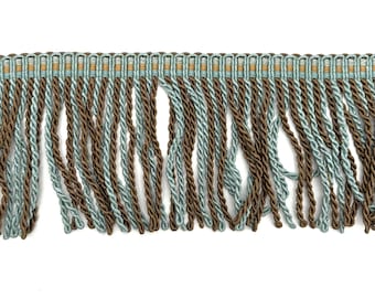 Blue/Brown High Quality Decorative Bullion Fringe Trim by the yard