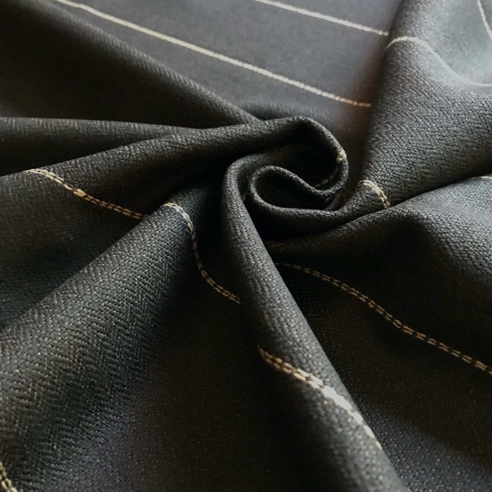 Black Contemporary Pinstripe Canvas Upholstery Fabric 54 Etsy