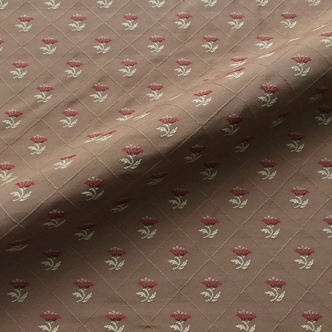 Brown Floral Pattern Embroidered Rustic Fabric 54 - Etsy