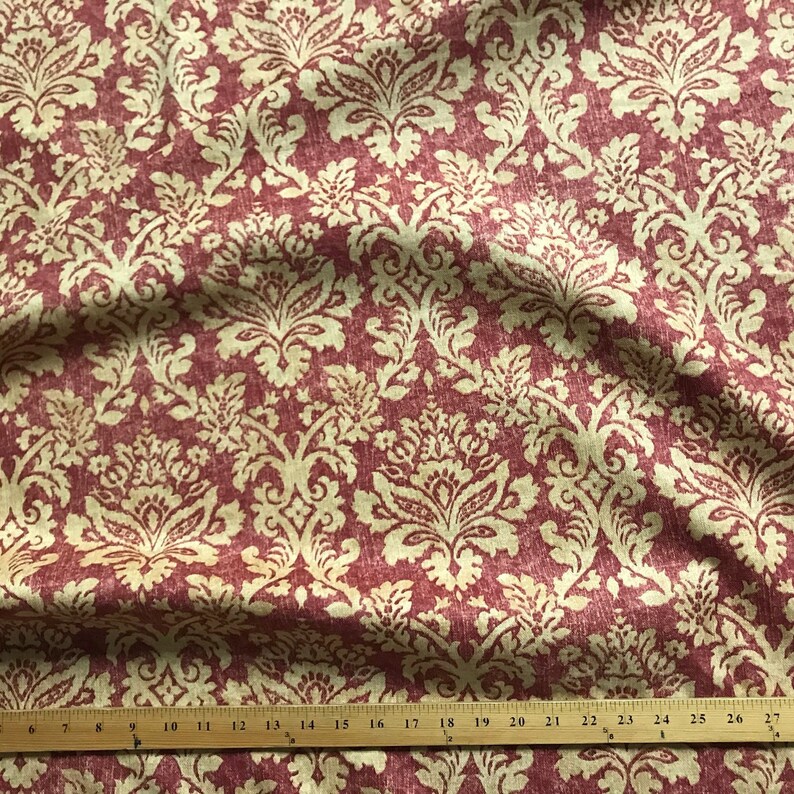 Red and Gold Antique Traditional Damask Upholstery Fabric Etsy