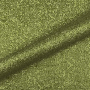 Dolce Green Damask Matelassé Upholstery Fabric 54"