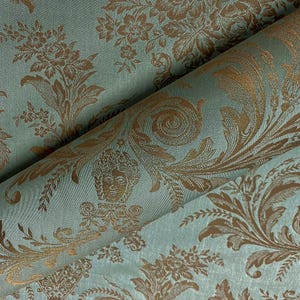 Upholstery fabric Foscari robin egg blue damask for sofas chairs cushions drapery home decor projects 54 inches wide elegant durable stylish