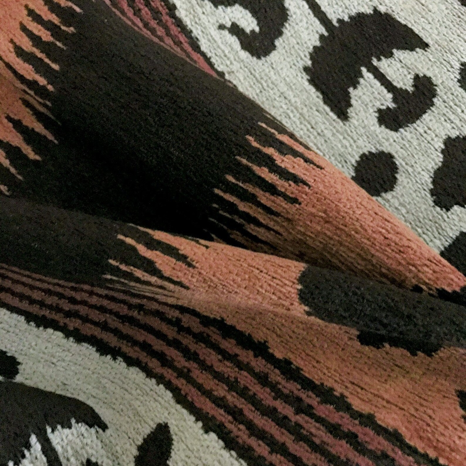 Burgundy Navajo Woven Pile Velvet Upholstery Fabric 54 Etsy