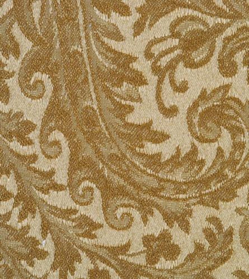 Gold Damask Weave Upholstery Fabric 54 Etsy