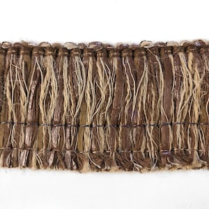 Brown and Wheat High Quality Decorative Brush Fringe Trim by the yard