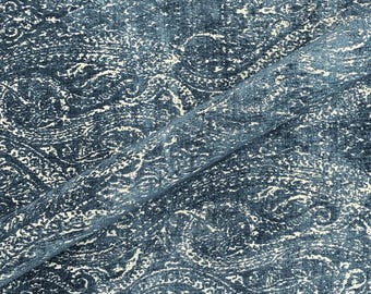 Upholstery Fabric Classic Elegant Durable Aegean Blue Traditional Damask Material for Sofas Chairs and Home Decor Projects 54 Inches