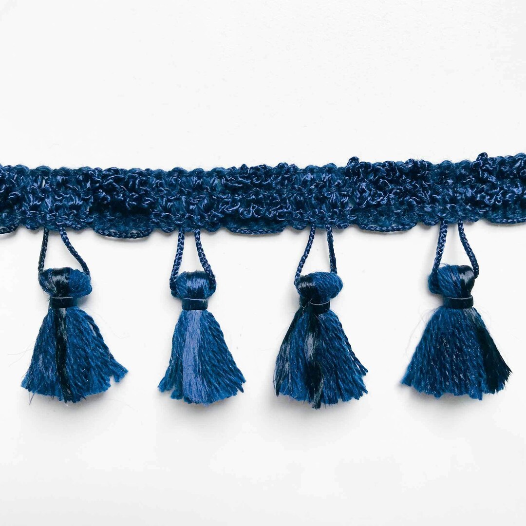 Navy Blue High Quality Decorative Tassel Trim by the Yard Etsy