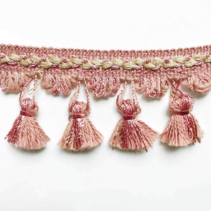 Millennial pink high quality decorative tassel trim by the yard for upholstery pillows drapery crafts costumes home decor projects elegant