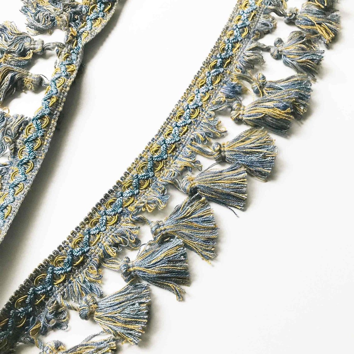 Blue and Gold High Quality Decorative Tassel Trim by the yard Etsy
