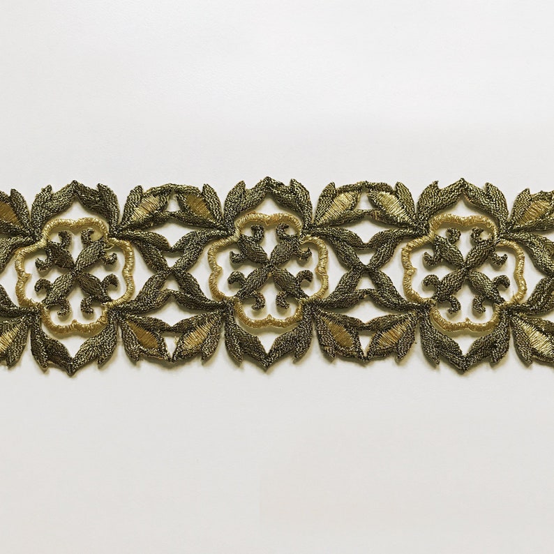Green and Gold High Quality Decorative Border Trim by the yard