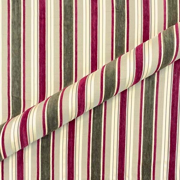 Classy Christmas Striped Velvet Upholstery Fabric 56"