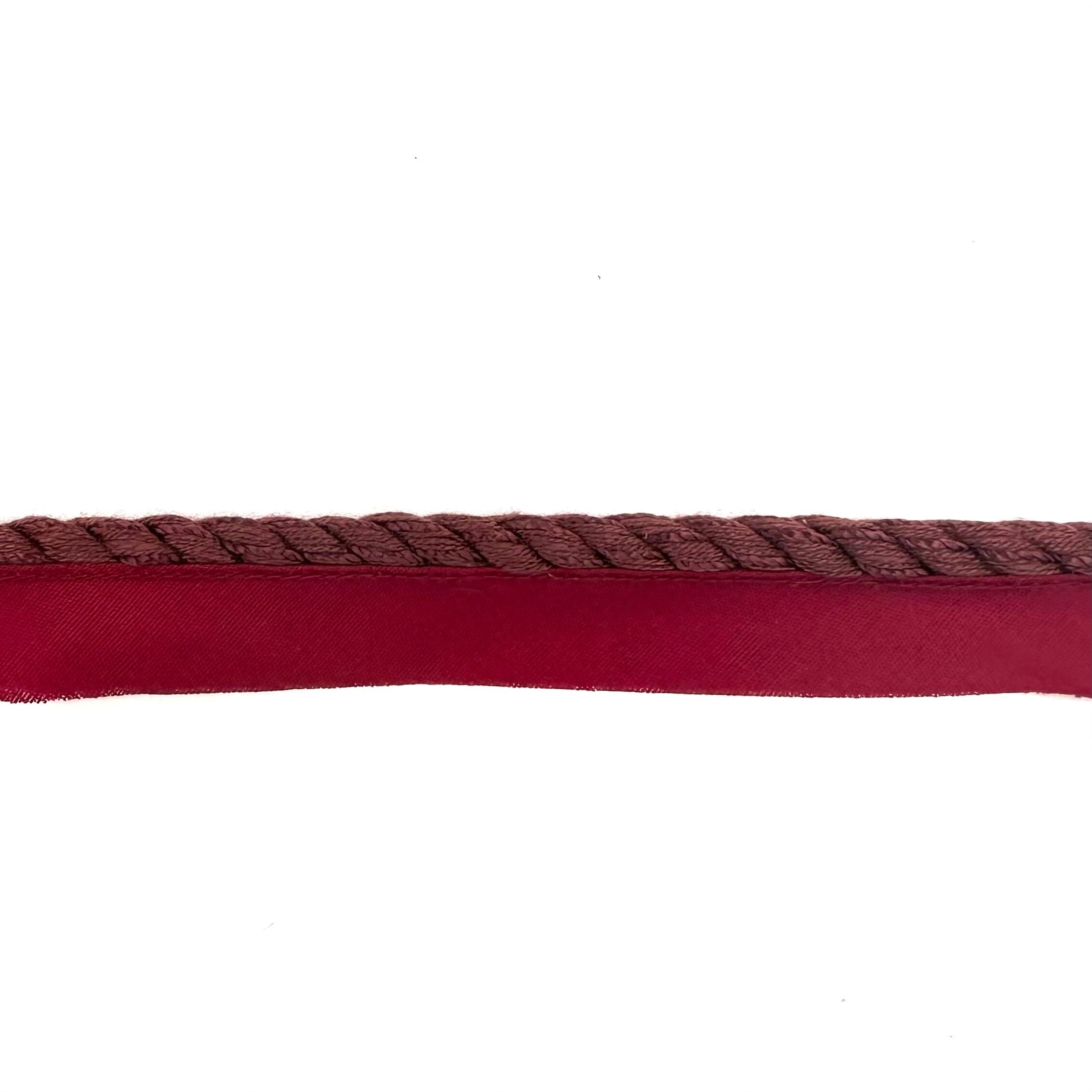 Burgundy high quality decorative lip cord trim by the yard for upholstery pillows drapery crafts costumes and home decor projects elegant
