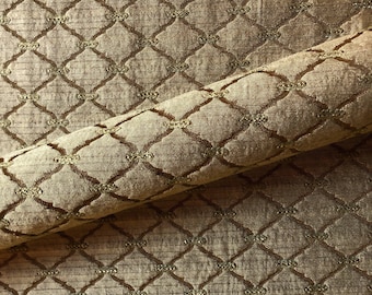Golden Brown Southwestern Trellis Jacquard Upholstery Fabric 54"