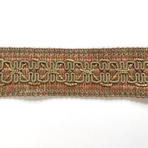 Coral and Army Green High Quality Decorative Gimp Trim by the yard