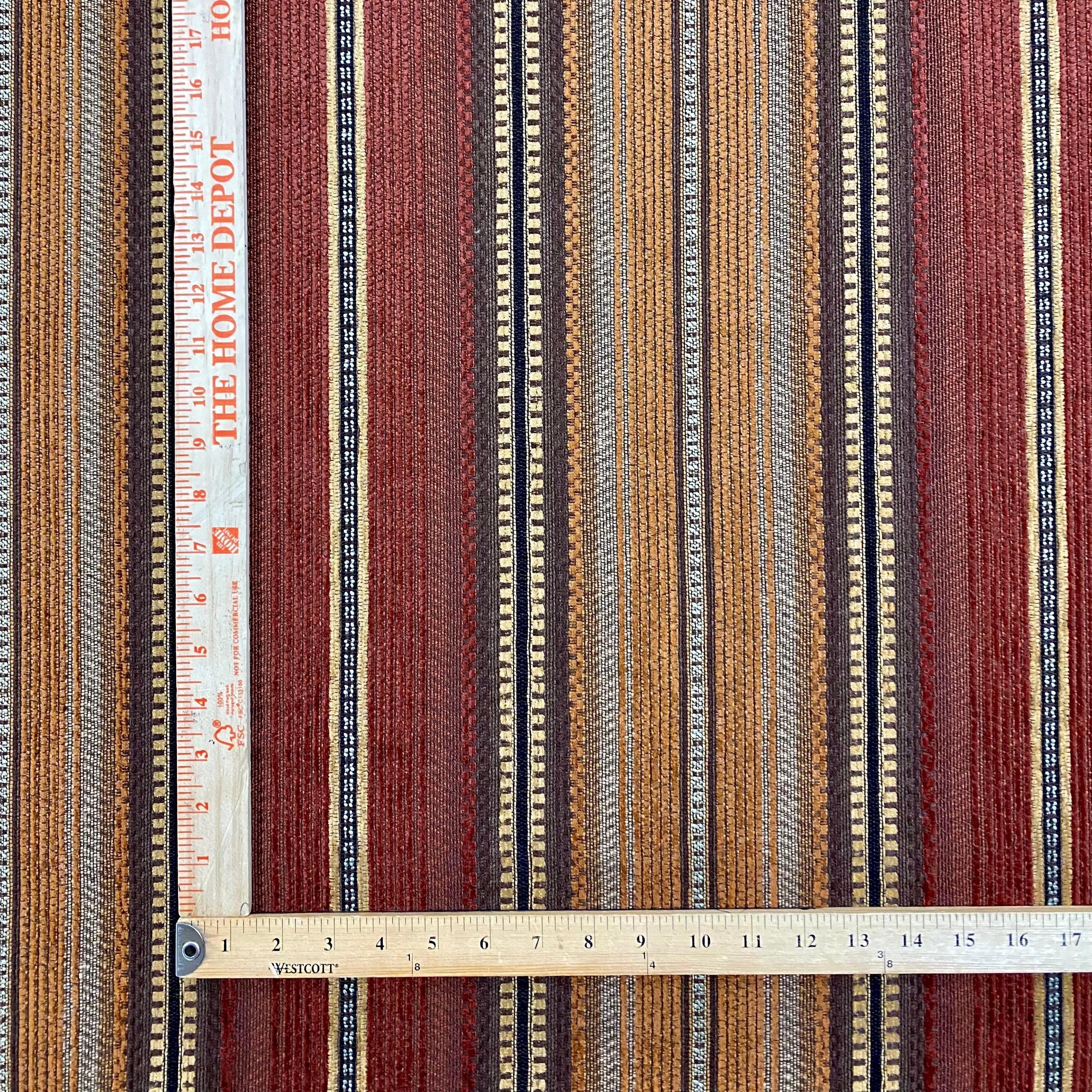 Cinnamon Country Striped Chenille Upholstery Fabric 54" - Etsy