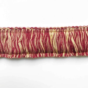 Burgundy and Yellow High Quality Decorative Brush Fringe Trim by the yard