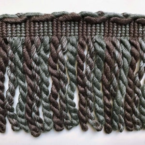 Brown and Seafoam High Quality Decorative Bullion Fringe Trim by the yard