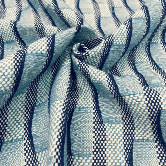 Buy Upholstery Fabric Light Blue Retro Tapestry Jacquard for Sofas