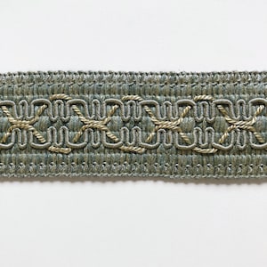 Silver and blue high quality decorative border trim by the yard for upholstery pillows drapery crafts costumes and home decor projects