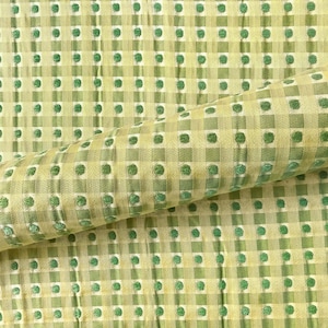 Upholstery Fabric Fresh Vibrant Durable Yellow Green Spring Country Dotted Check Upholstery Material for Sofas Chairs Home Decor 54 Inches