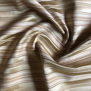 Creamy Modern Glam Textured Stripe Upholstery Fabric 54&quot;