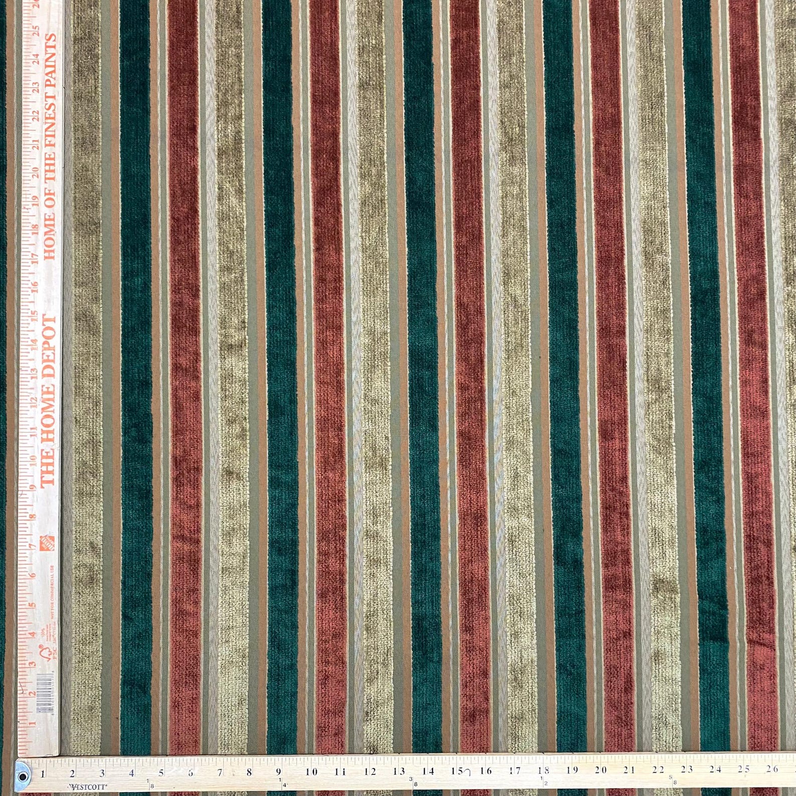 Traditional Christmas Striped Chenille Upholstery Fabric 56" - Etsy