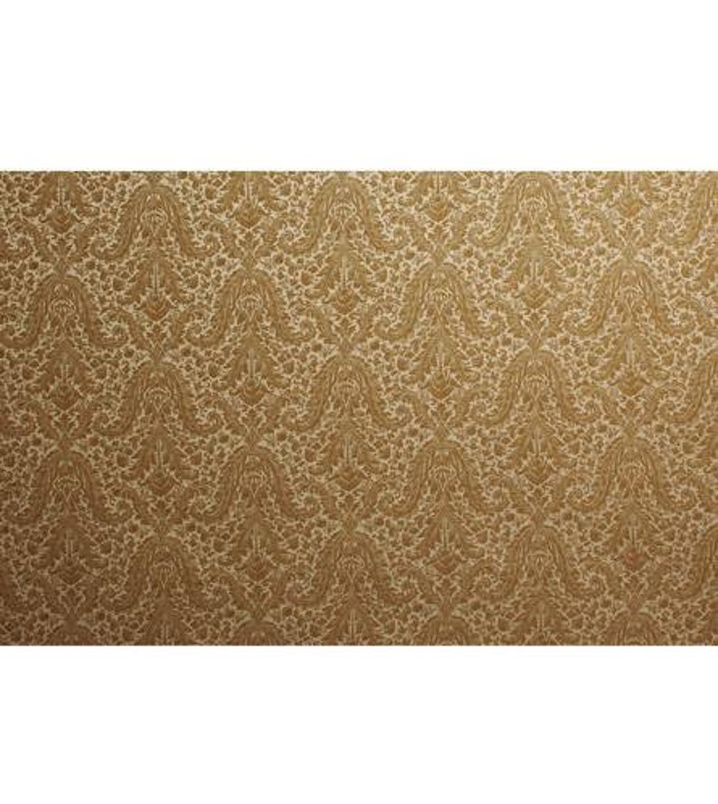 Gold Damask Weave Upholstery Fabric 54 Etsy