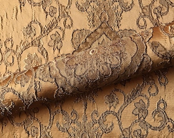 Vintage Copper Brocade Jacquard Fabric 58&quot; Luxury Upholstery Sewing Drapery DIY Craft Home Decor by Yard elegant durable