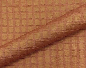 Tela de tapicería jacquard a cuadros terracota de 52 pulgadas