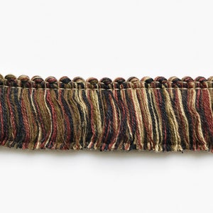 Brown and black high quality decorative brush fringe trim by the yard for upholstery pillows drapery crafts costumes and home decor projects