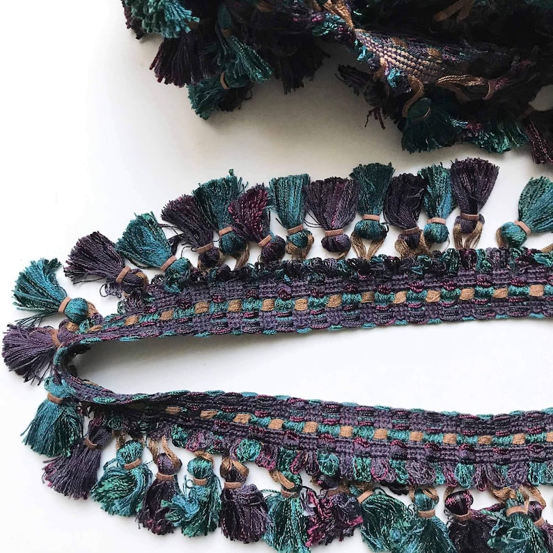Spa and Plum High Quality Decorative Tassel Trim by the yard