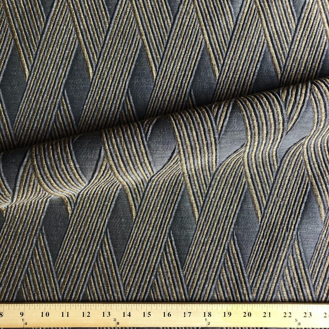 Art Nouveau Geometric Jacquard Upholstery Fabric 54 Etsy