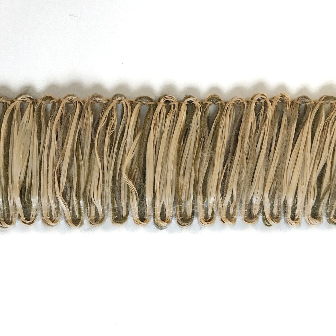Straw and Olive High Quality Decorative Loop Ribbon Trim by the Yard ...