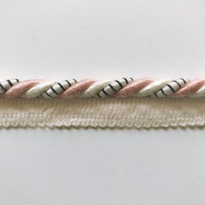 Ivory and Millenial Pink High Quality Decorative Lip Cord Trim by the yard