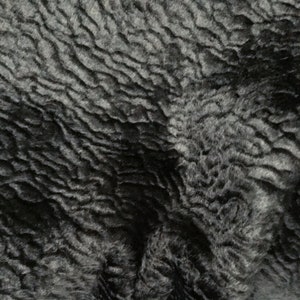 Black Luxe Faux Fur Pile Fabric by the Yard - 54&quot;