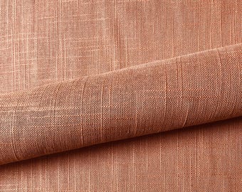 Upholstery Fabric Retro Peach Solid Linen 54" Soft Durable Home Decor Sewing Drapery Cushion Chair Sofa by Yard