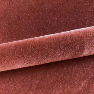 Modern Solid Mohair Upholstery Fabric 54" in Brick Red