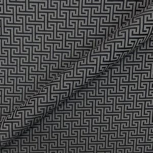 Dark Gray Greek Key Modern Geometric Jacquard Fabric 56"