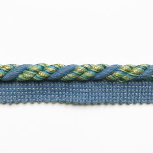 Blue Lime Decorative Lip Cord Trim High Quality Durable Upholstery Drapery Pillow Edge Craft Sewing DIY Home Decor Accent by Yard