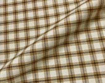 Wellington Light Brown Tartan Check Fabric - 54"