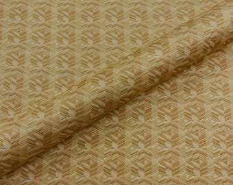Tela de tapicería de color amarillo canario intenso, vibrante y duradera, con estampado geométrico jacquard, ideal para sofás, sillas, cojines y decoración del hogar. 52 pulgadas.