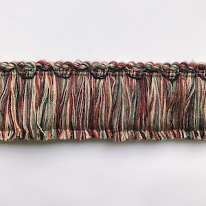 Maroon and Emerald Green High Quality Decorative Brush Fringe Trim by the yard