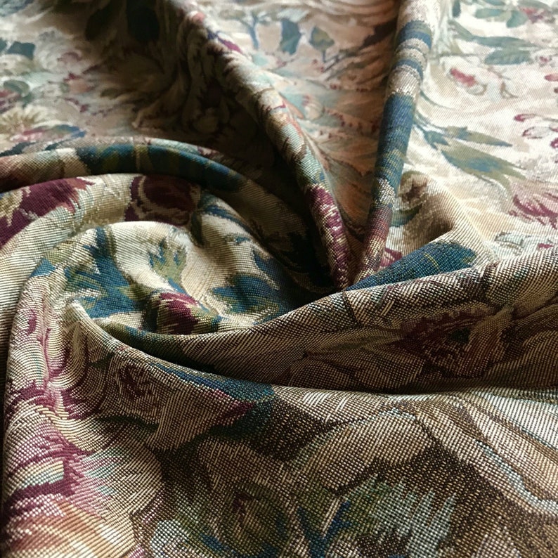 Vintage French Floral Tapestry Weave Upholstery Fabric 54