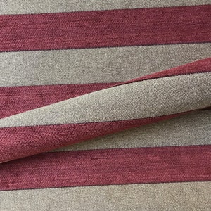 Taniel Spice Traditional Chenille Stripe Upholstery Fabric 54&quot;