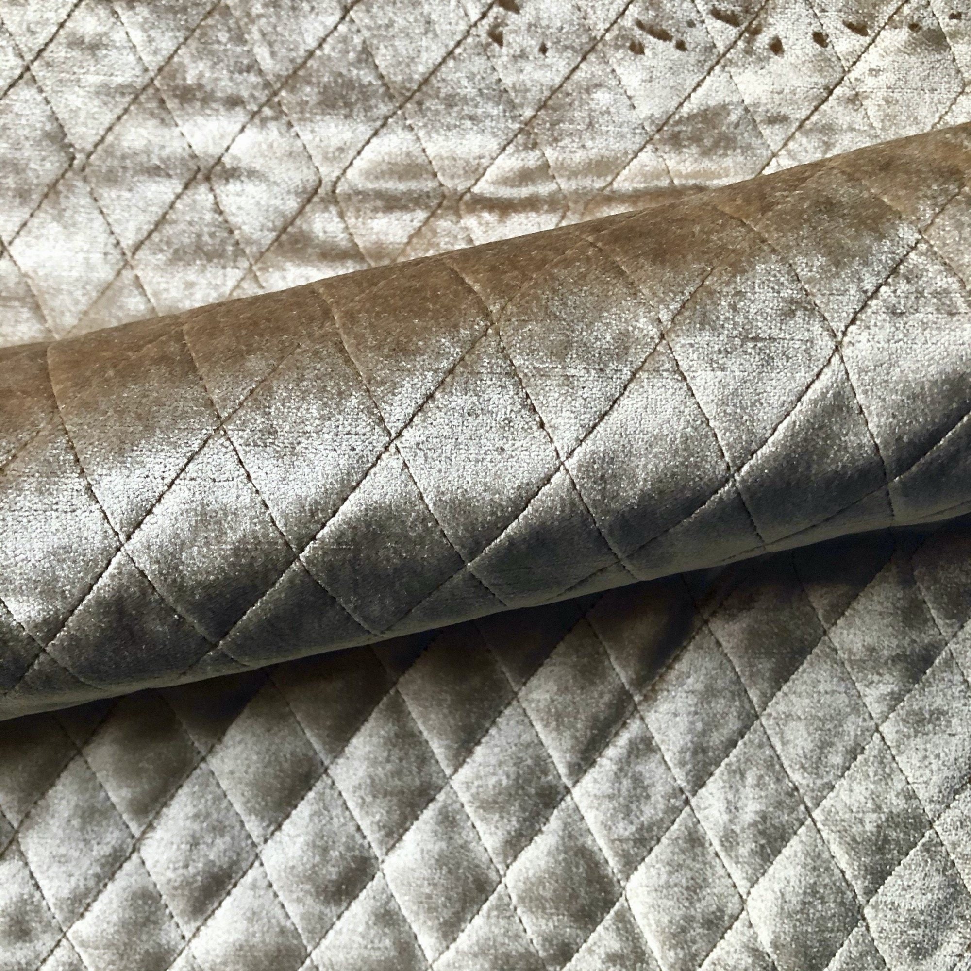 Fawn Diamond Quilted Velvet Upholstery Fabric 54 Etsy
