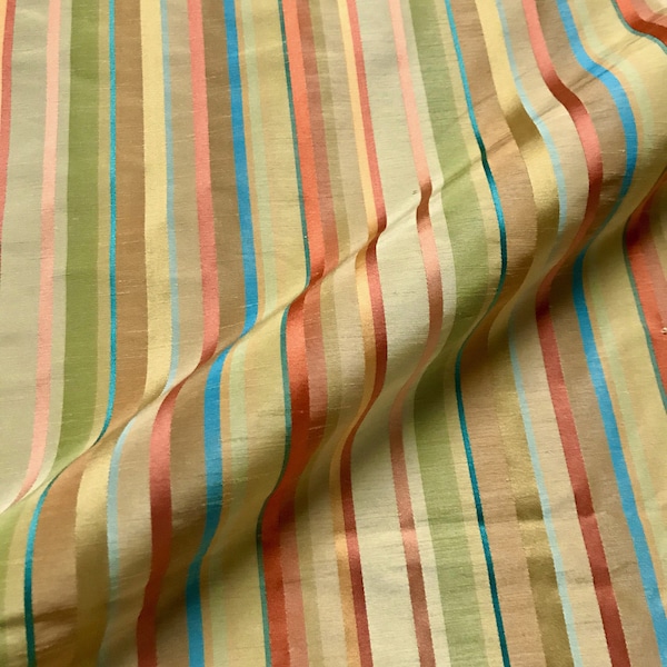 Multicolor Jewel Tone Rainbow Stripe Fabric 54"