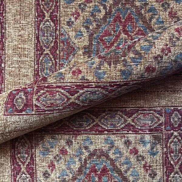 Silk Velvet Ikat Fabric Black and Green