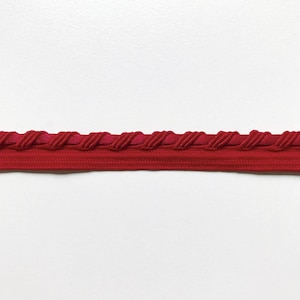 Red high quality decorative lip cord trim by the yard for upholstery pillows drapery crafts costumes and home decor projects vibrant durable