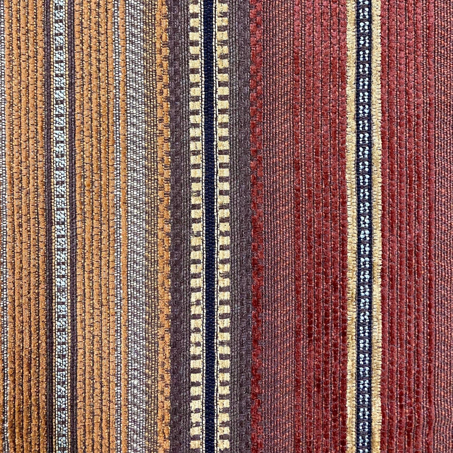 Cinnamon Country Striped Chenille Upholstery Fabric 54" - Etsy